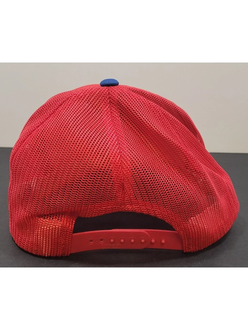 Vtg Carquest Hat Snapback Cap NFL Red/Blue 80's Auto Parts Stores w/Red Rope